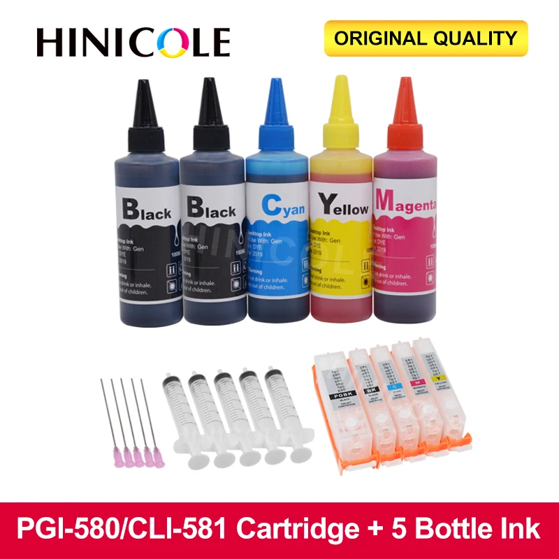 Refill ink kit for PGI-580 580 XXL refillable ink cartridge For CANON PIXMA TS6150 TR7550 TR8550 TS705 TS6250 TS6151 TS6350