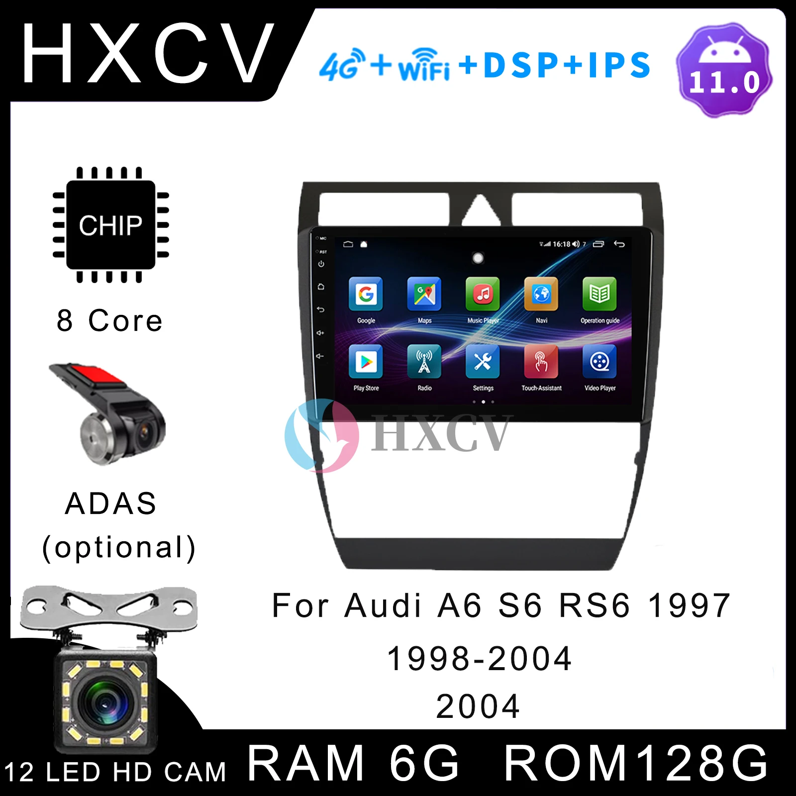 

HXCV Android Smart car radio for Audi A6 S6 RS6 1997 1998- 2004 Android car stereo with gps navigation 4G car radio with screen