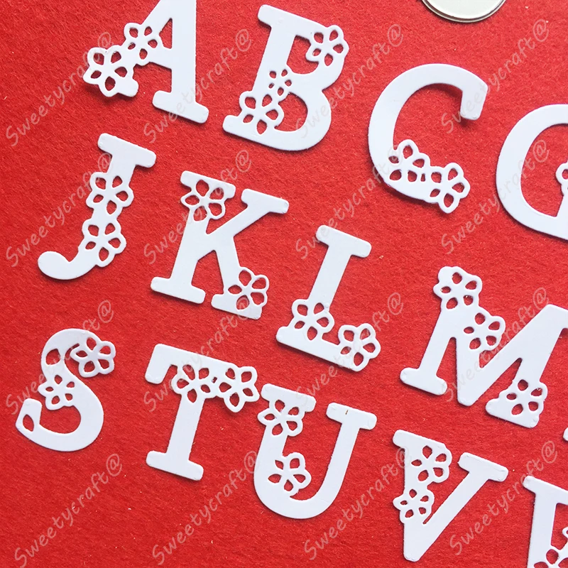 Metal Cutting Dies Stencils Flower Alphabet Letter Frame Dies Scrapbooking Stamp Craft Background Die Cut New 2024 Card Making