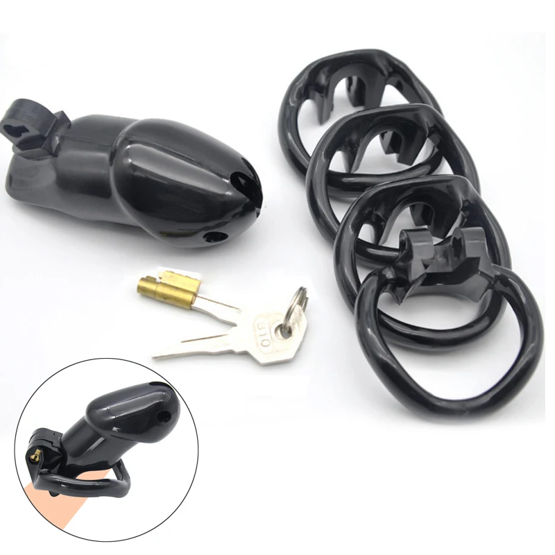 Man Chastity Cage Penis Bondage Glans Chastity Device with 4 Size Penis Ring Sex Toys Masturbator Erotic Urethral Lock for Men