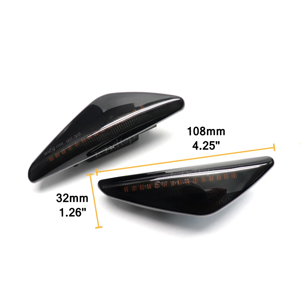 2pcs LED Dynamic Turn Signal Lights Sequential Side Marker For BMW X3 F25 2011-2017 X5 E70 2007-2013 X6 E71 E72 2008-2014  ﻿