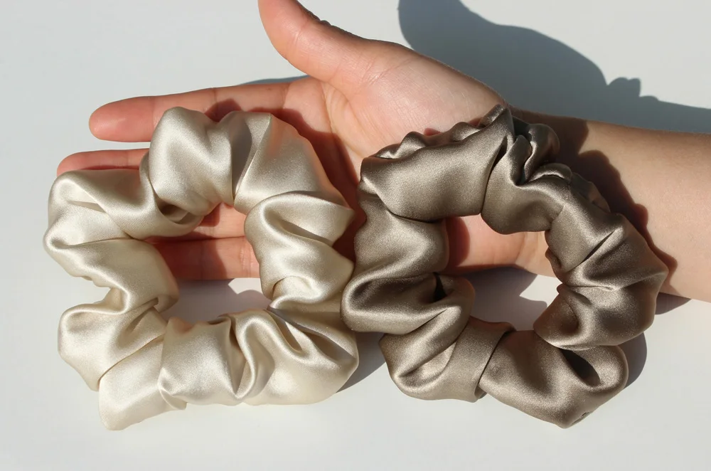 100 % reine Maulbeerseide, große Haargummis, Gummibänder, Haargummis, Gummi-Gummibänder, Pferdeschwanzhalter für Frauen und Mädchen, 19 Momme, 3,5 cm – Detail 16