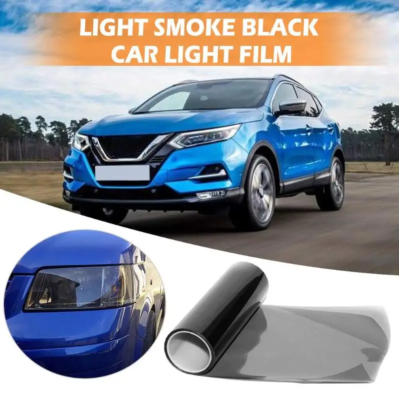 Car Light Smoke Black Tint Film Vinyl Sticker Wrap Taillights Headlights Fog Lamp Covering Flm