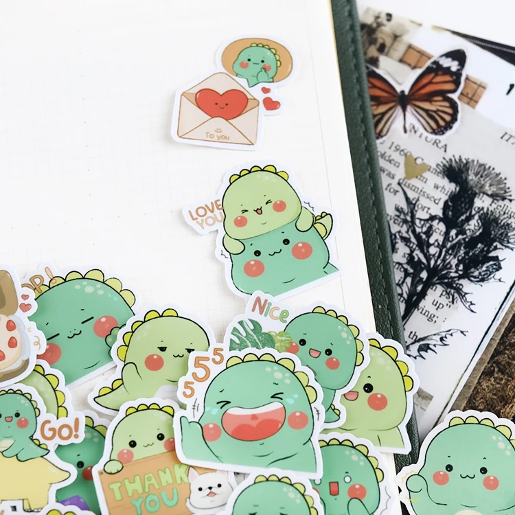 40PCS Cute dinosaur Stickers Crafts And Scrapbooking stickers book Student label Decorative sticker DIY Stationery