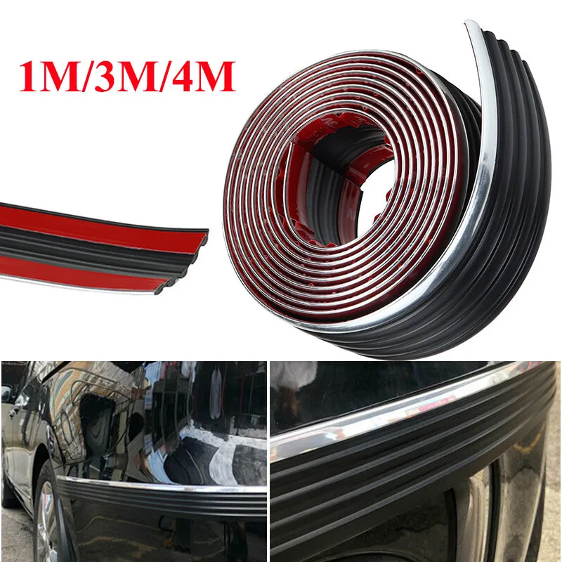 1M/3M/4M Car Door Side Tailgate Decorate Trim Molding Protect Strip Window Mirror Bumper Anti Collision DIY Strip Pickup Truck