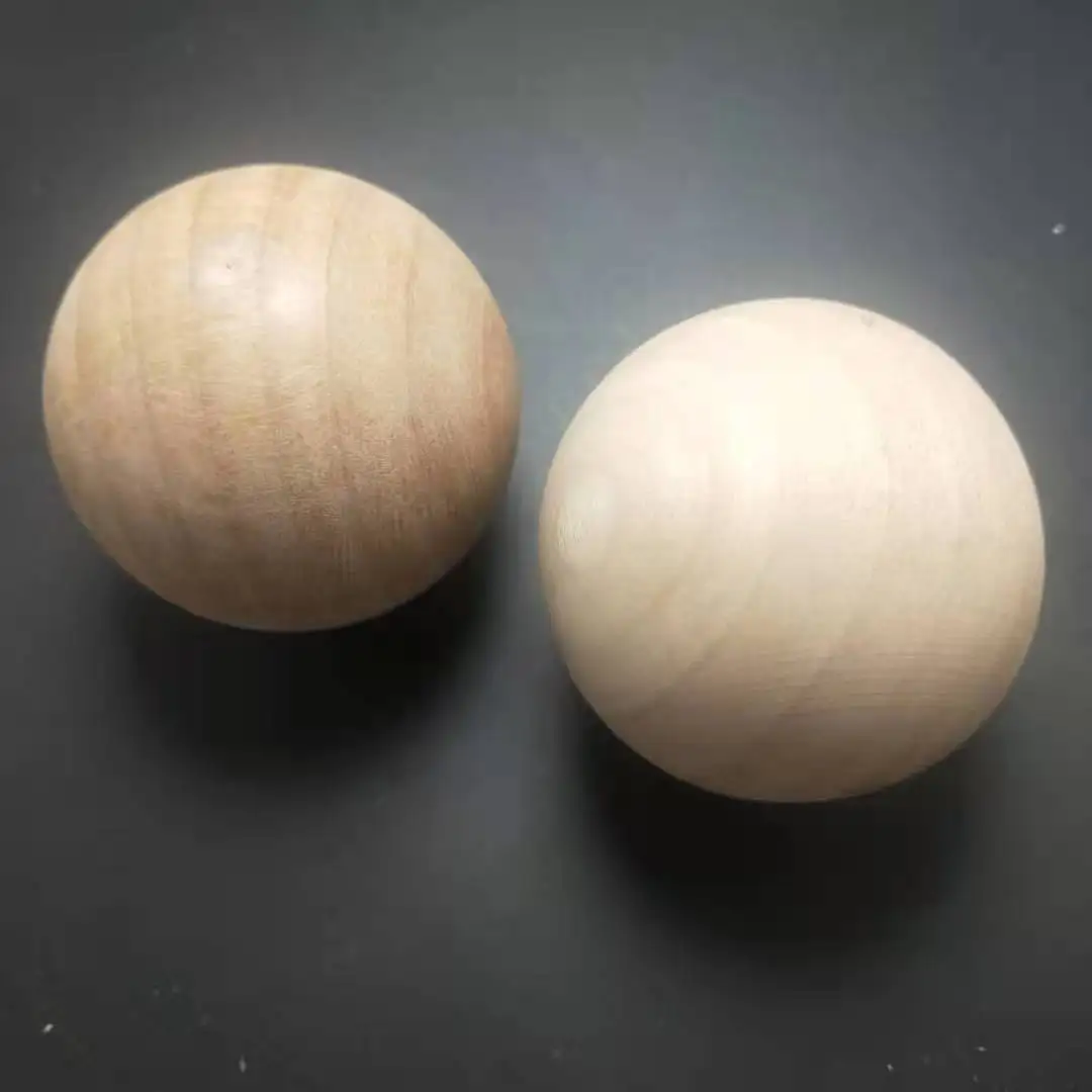 Freeshipping natural color 50mm wooden ball, without clear varnish for wholesale
