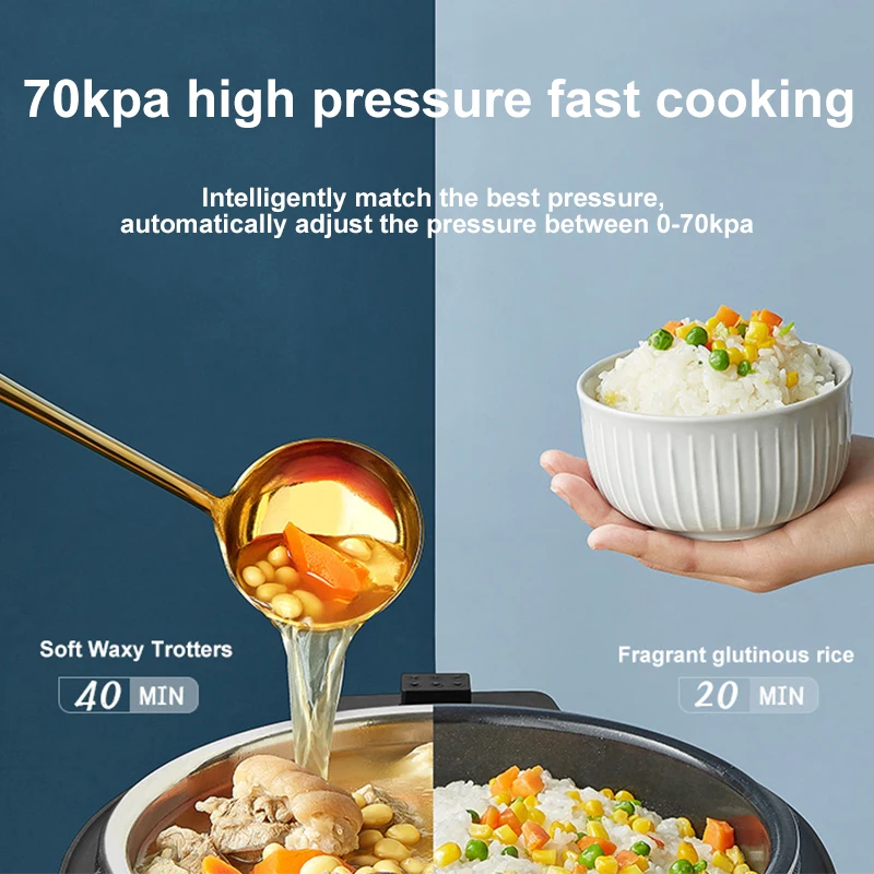 SUPOR Electric Pressure Cooker 5L Rice Cooker 70KPA High Pressure Quick Cooking Multifunction Pot Can Be Used As Air fryer