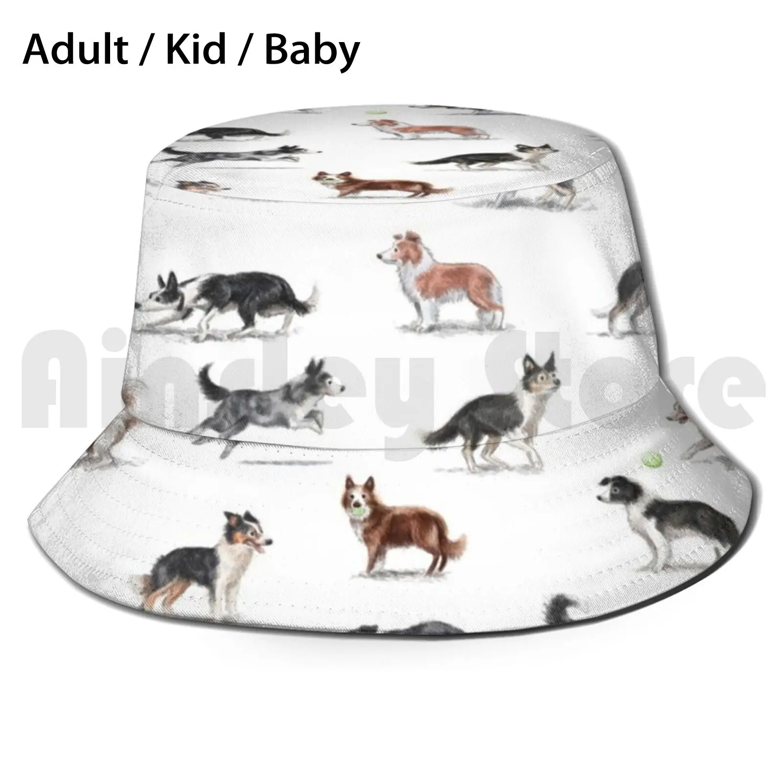 Border Collies Sun Hat Foldable UV Protection Border Collie Sheepdog Working Pastoral Collies Farming Sheep Farm Animal