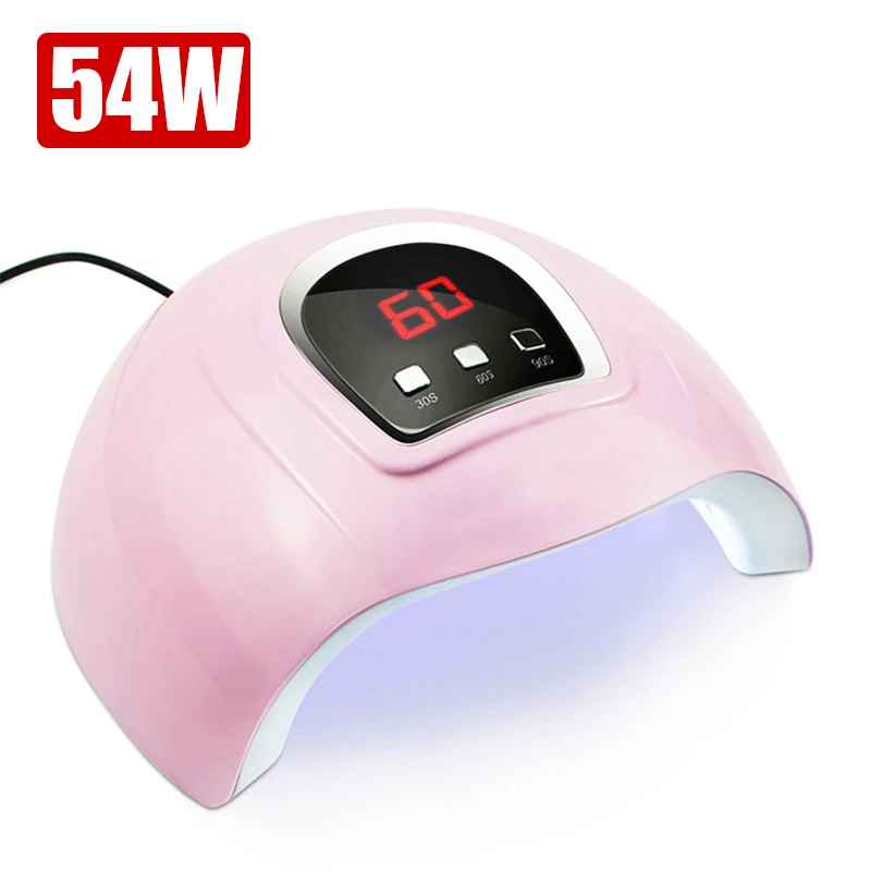 Secador de unha com lâmpada de led/uv, 36w, secagem para gel, manicure, esmalte, lâmpada 60s/90s/120s, sensor automático