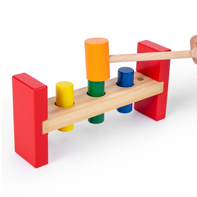 Montessori Houten Speelgoed Kleur Stapelen Tafel Vroeg Onderwijs Aids Baby Kids Speelgoed Drie-Kleur Stapelen Game Grote Speelgoed Voor jongens Meisjes