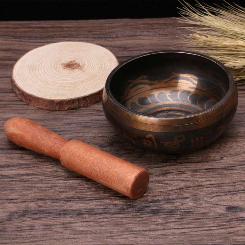 พระพุทธรูปทิเบตร้องเพลงชาม Hand Hammered โยคะทองแดง Chakra Meditation Gift Relax Soothing เสียง