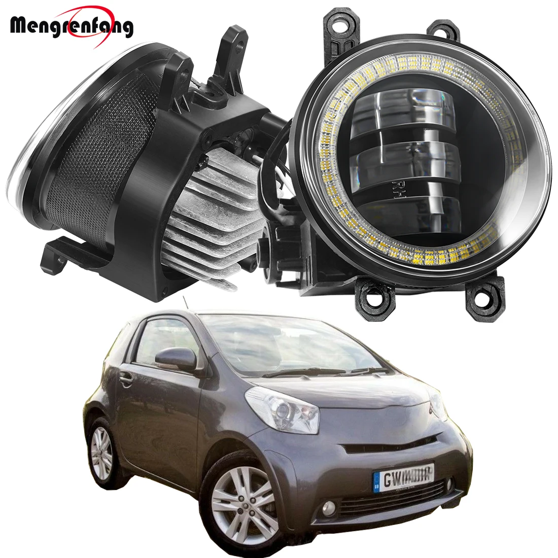 2 Pieces LED Fog Light Assembly 30W 6000LM Car Angel Eye Fog Daytime Running Lamp DRL H11 For Toyota IQ 2009 2010 2011 2012 2013