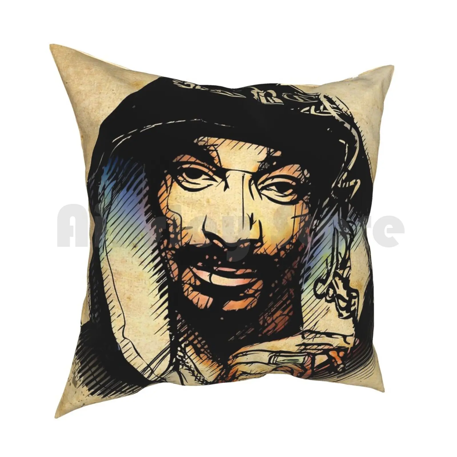 Pillow Case Printed Home Soft Throw Pillow Artist Black Dogg Gangster Hip Hop Ink Music Portrait Rap Singer Sketch