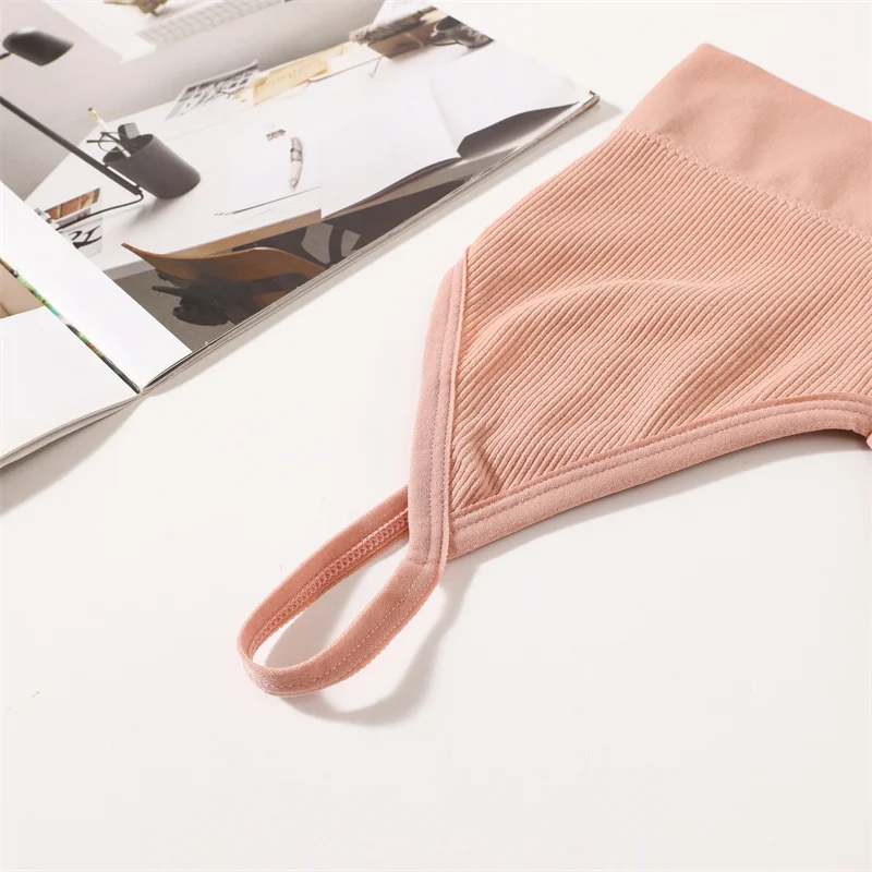 Nahtlose BHs für Damen, U-Rücken, Sport-Crop-Top, sexy Dessous, ohne Bügel, dünne Träger, gerippt, ohne Polster, Unterwäsche, V-Ausschnitt, Intimates, M-XL – Detail 8