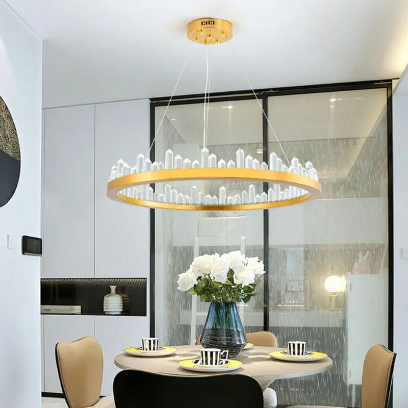

Modern Crystal chandelier in the kitchen nordic LED loft industrial hanging living room decor suspended chandelier fixture
