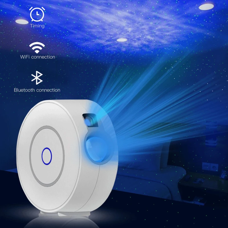 Smart Starry Sky Projector Night Light Wifi Galaxy Star Lamp LED Laser Water Wave App Wireless Control for Alexa Google Home