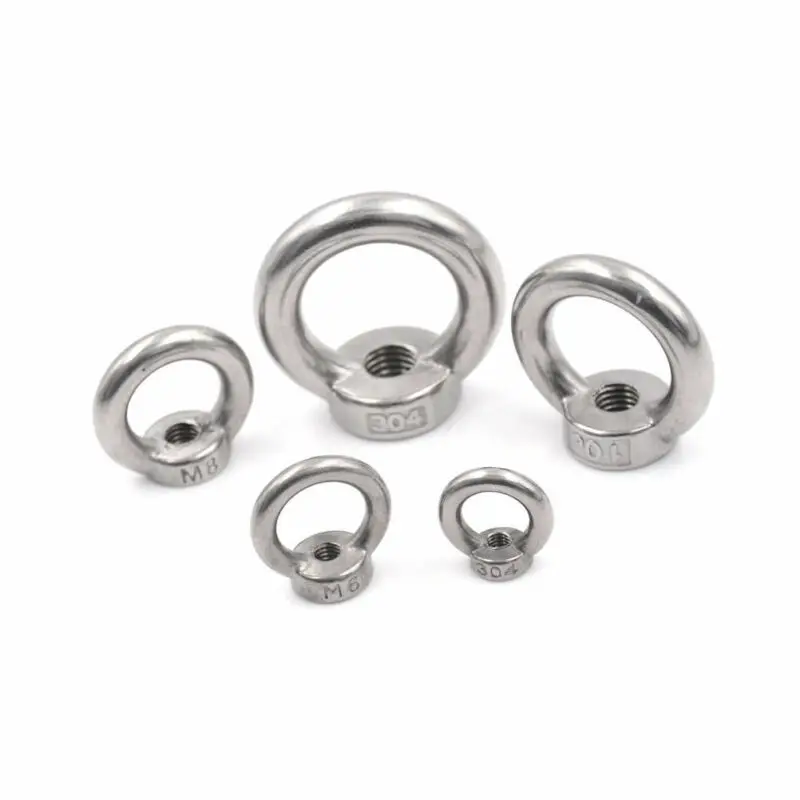 1-5PCS Lifting eye nuts/screw Ring eyebolt Ring hooking nut screws M3 M4 M5 M6 M8 M10 M12 M14 M16 304 Stainles steel