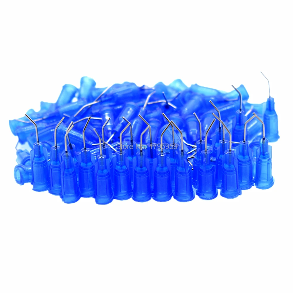 

100pcs 22G Bent Dispensing Tips Adhesive Glue Dispensing Needle Liquid Glue Dispenser 45 Degree Bent Tapered Needles Blunt Tips