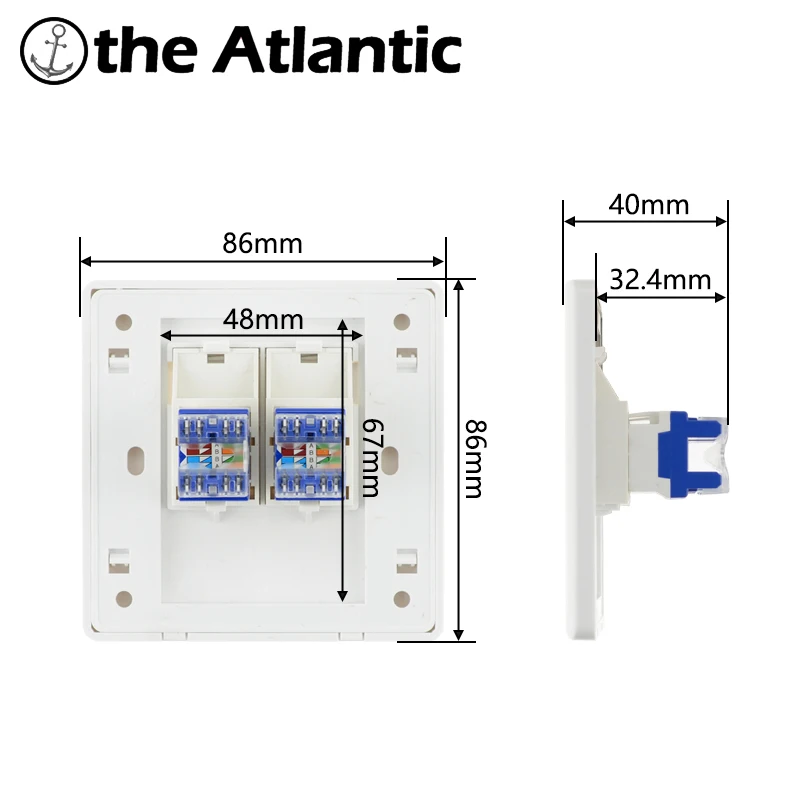 Cat6 Rj45壁ソケットインターネットCAT6出口データ1 2 3 4ポートコンピュータソケットRJ45インターネットコンピュータジャック · ホワイトプラスチックパネル