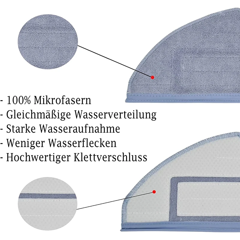 AD-Pack Of 6 Replacement Wipes For Roborock S7 S7 Plus Microfibre Cloths For Roborock T7 And T7 Plus Cleaning Cloths