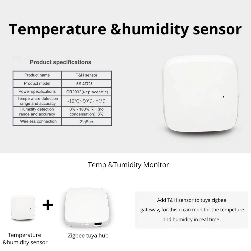 UseeLink Smart Home Automation Scene Security Alarm Kit Zigbee Hub PIR Sensor Door Sensor Temperature and Humidity Sensor Tuya