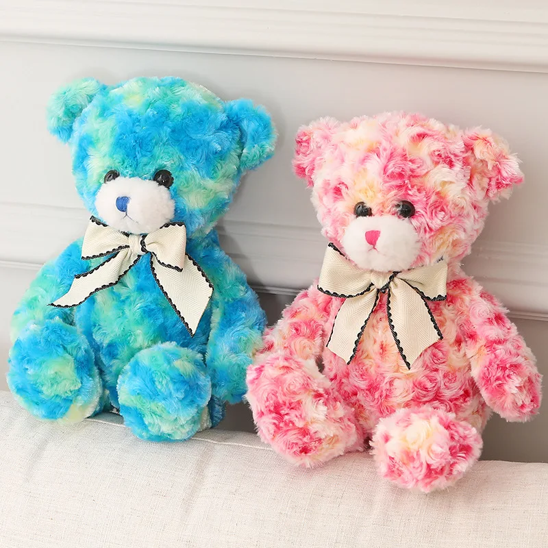 40-60cm Multicolor Bear Plush Toy Stuffed Animal Gradient Colourful Teddy Bear Doll Soft Hug Plushies Gifts For Girl