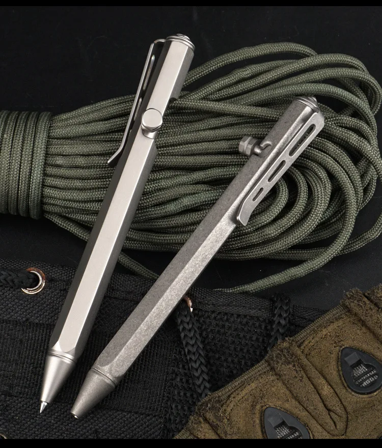 EDC - Penna In Lega Di Titanio Con Strumenti Portatili Multifunzionali Per Scrittura Aziendale (argento - Foto 6