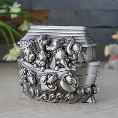

Noah's Ark boat metal coin bank money saving coin dispenser secret box cash box for metal piggy bank