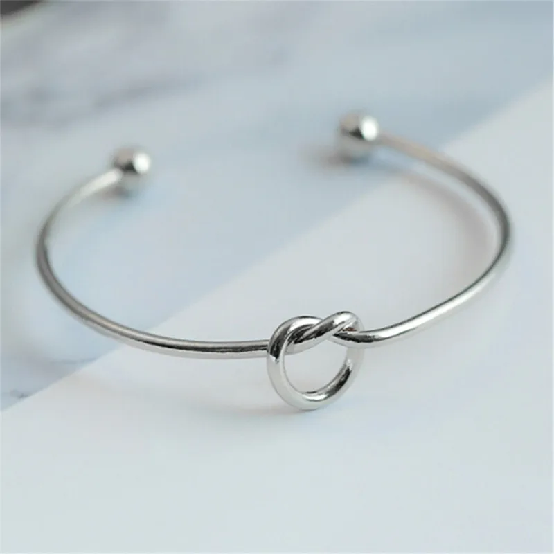 L231 Fashion Knot Cuff Bracelets & Bangles Women Jewelry Pulseira Simple Glossy Open Pulseras LOVE Valentine\'s Day Gift