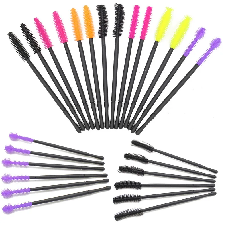 50pcs Disposable Silicone Eyelashes Brushes Eyebrow Brush Eye Lashes Extension Professional Tools Cosmetic Makeup Brush