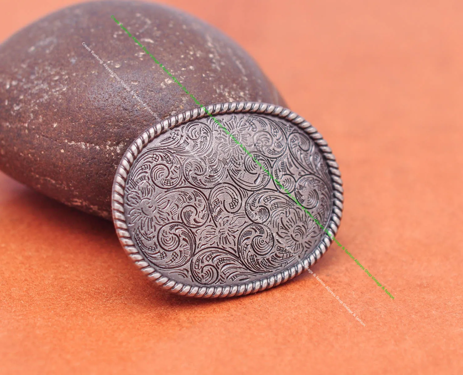 10X 42*32MM Big Antique Silver Western Rope Side Flower Engraved Leathercraft Belt Oval Conchos Button Screw Back