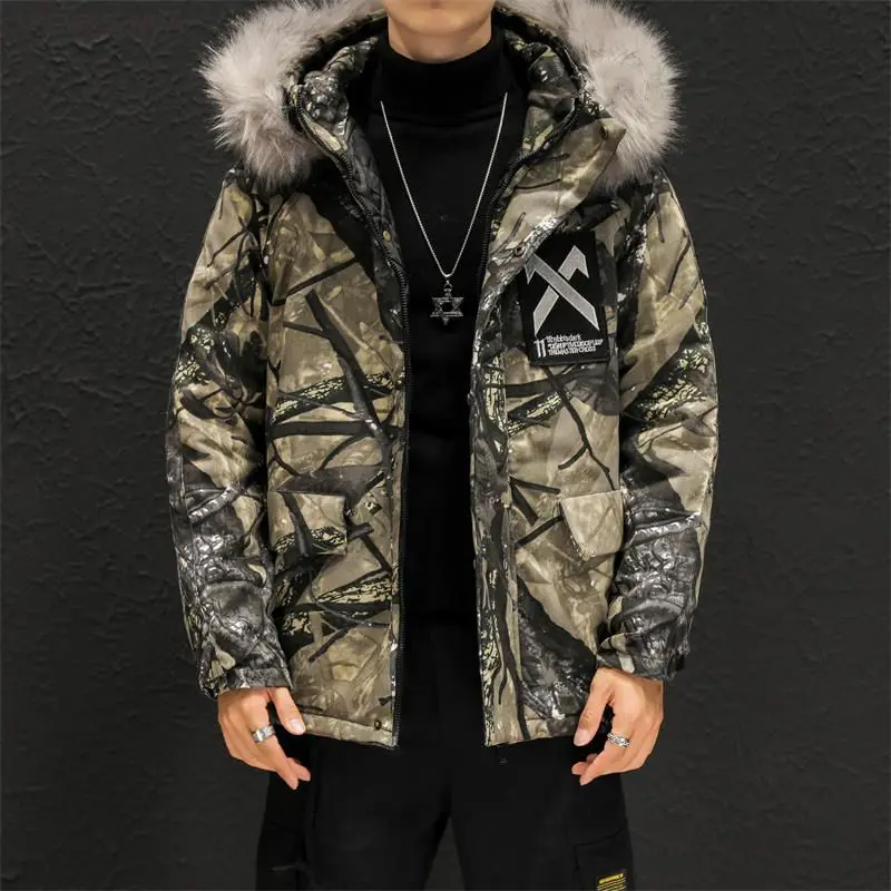 VERSMA Korean Harajuku Winter Vintage Jacket Coat Men Windbreaker Camouflage Streetwear Loose Warm Bomber Jacket Youth Clothes