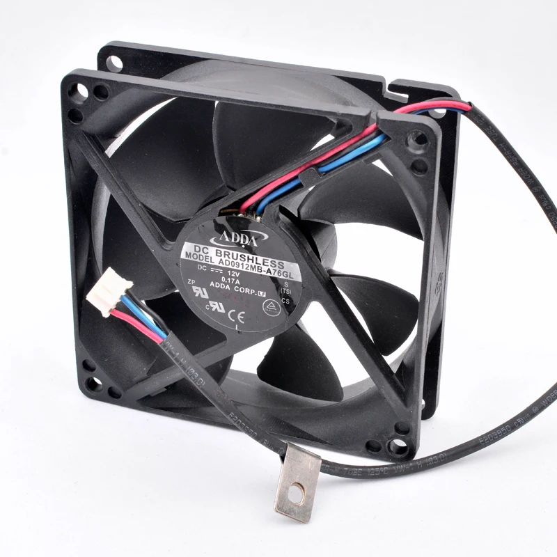 Ventilador de refrigeración del proyector, AD0912MB-A76GL de 92mm, 92x92x25mm, DC12V, 0.17A, 3 cables