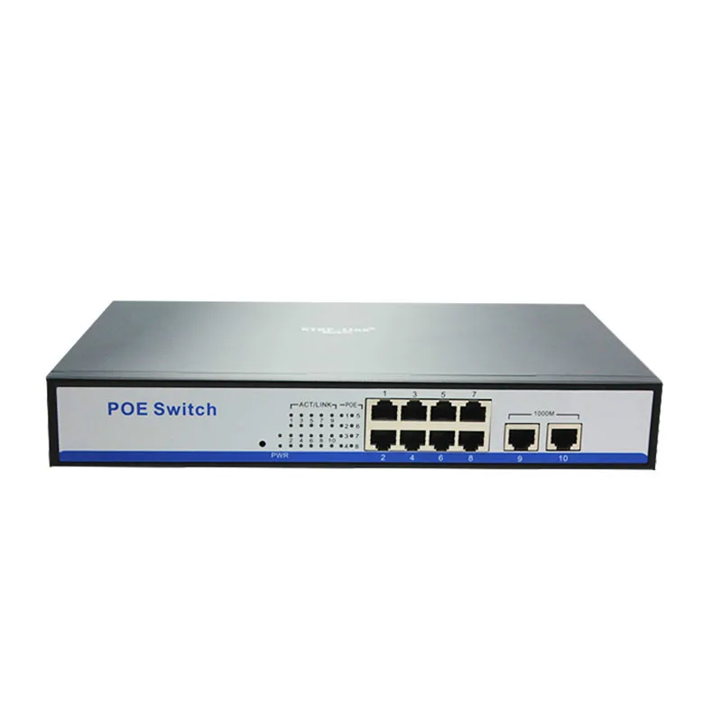 HYY8 Smart Desktop Wall Mount Manage 8 + 2 Gigabit Ethernet Switch 150W IEEE802.3af/At Poe untuk 960P/1080P 2MP Hd 3MP Kamera Ip
