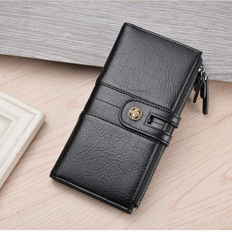 2024 New Wallets Are Exclusively For Long Men's Wallets Zipper Soft Wallets Mobile Wallets Multifunctional PU Waterproof Wallet
