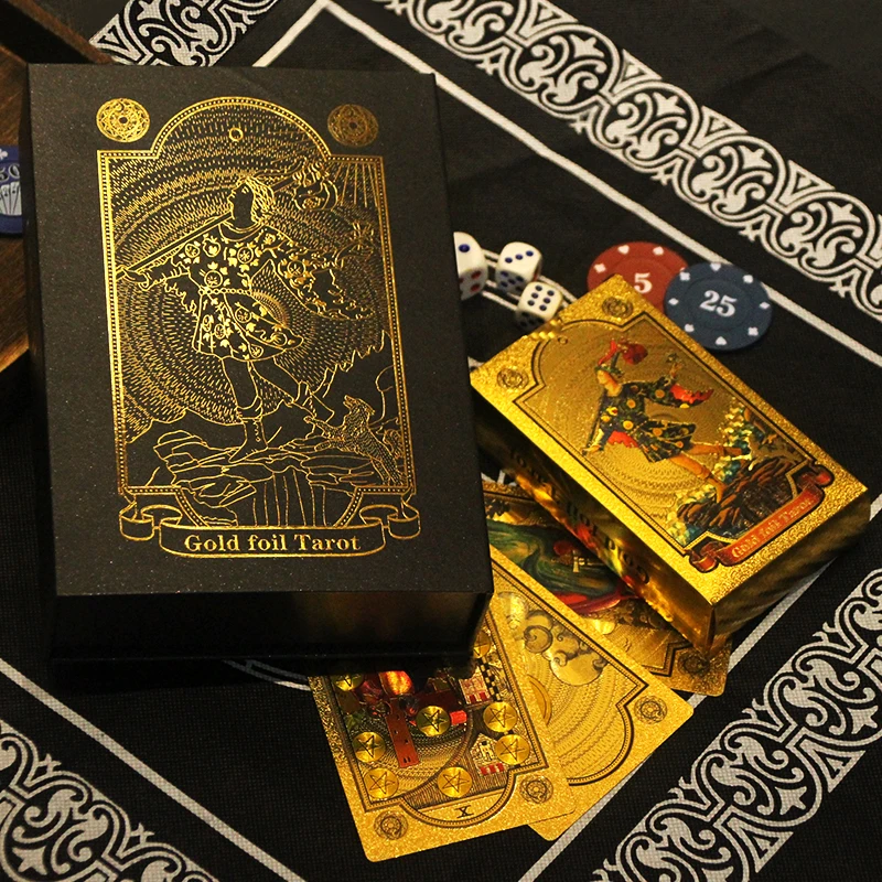 2021 New Arrive Big Size Gold Foil Tarot Oracle Card Divination Fate High Quality Tarot Deck Playing Card Drink Game