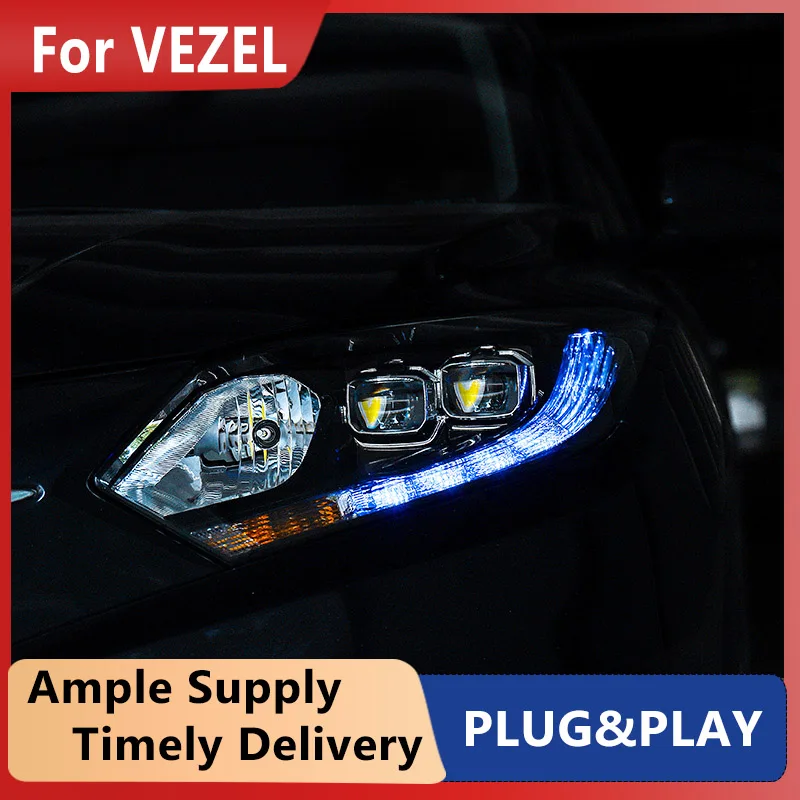 Car Styling for honda HRV headlights For VEZEL HRV LED head lamp Angel eye led DRL front light Bi-Xenon Lens xenon HID