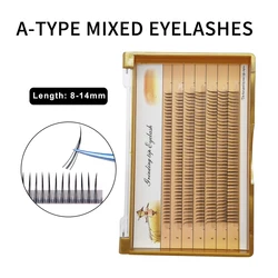 A Shape Eyelash Extensions 7R Mix Length Single Cluster Fans Eyelashes Fashion Sandwich& Fairy Premade Spike Lashes Natual Look