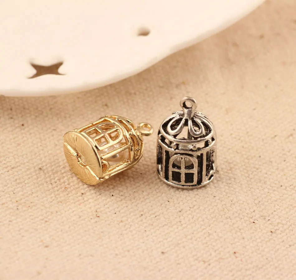 Pearl Cage Pendant Women Femme Ladies Female Man Vintage Necklace Charms Antique Gold 2021 DIY Jewelry Accessories Pingentes