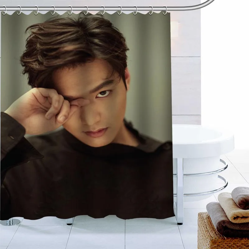 Custom Lee Min Ho Shower Curtain Waterproof Fabric Bath Curtain 180X180cmPolyester Fabric Bathroom Curtain