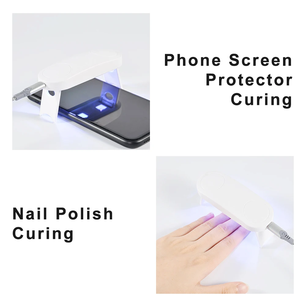 LED Ultraviolet GEL Curing Lights DC5V Foldable UV Curing Lamps with Android Type-C Interface For Phone Screen Proctector Curing