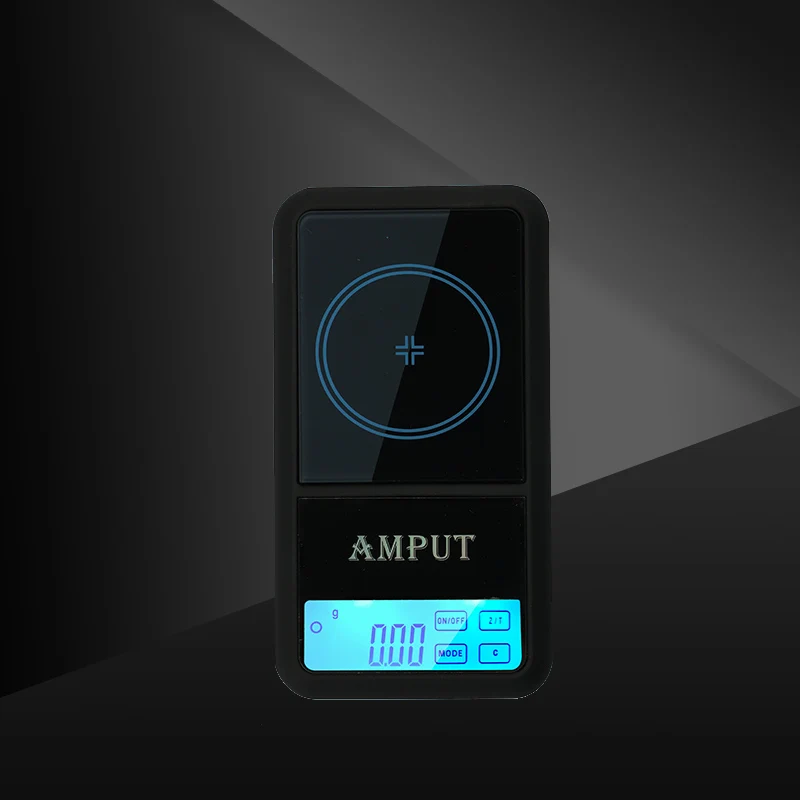 AMPUT 0.01g Pocket Touch Digital Scale 100g 200g 500g Portable Electronic Jewelry Scales LCD Blue Backlight Bench Weight Balance