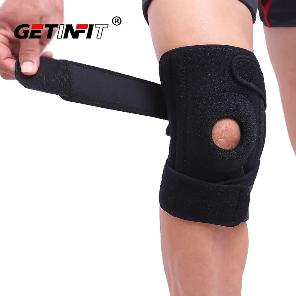 

Getinfit 1PCS Knee Support Adjustable Elastic Brace Patella Knee Pads Hole Prevent Sports Injuries Kneepad Safe Protector Gear