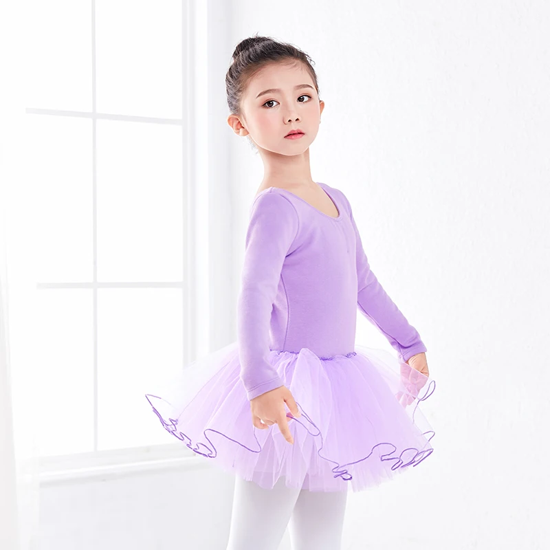 Leotardo de Ballet para niños, vestido de tul, leotardo de terciopelo grueso, tutú, otoño e invierno, novedad