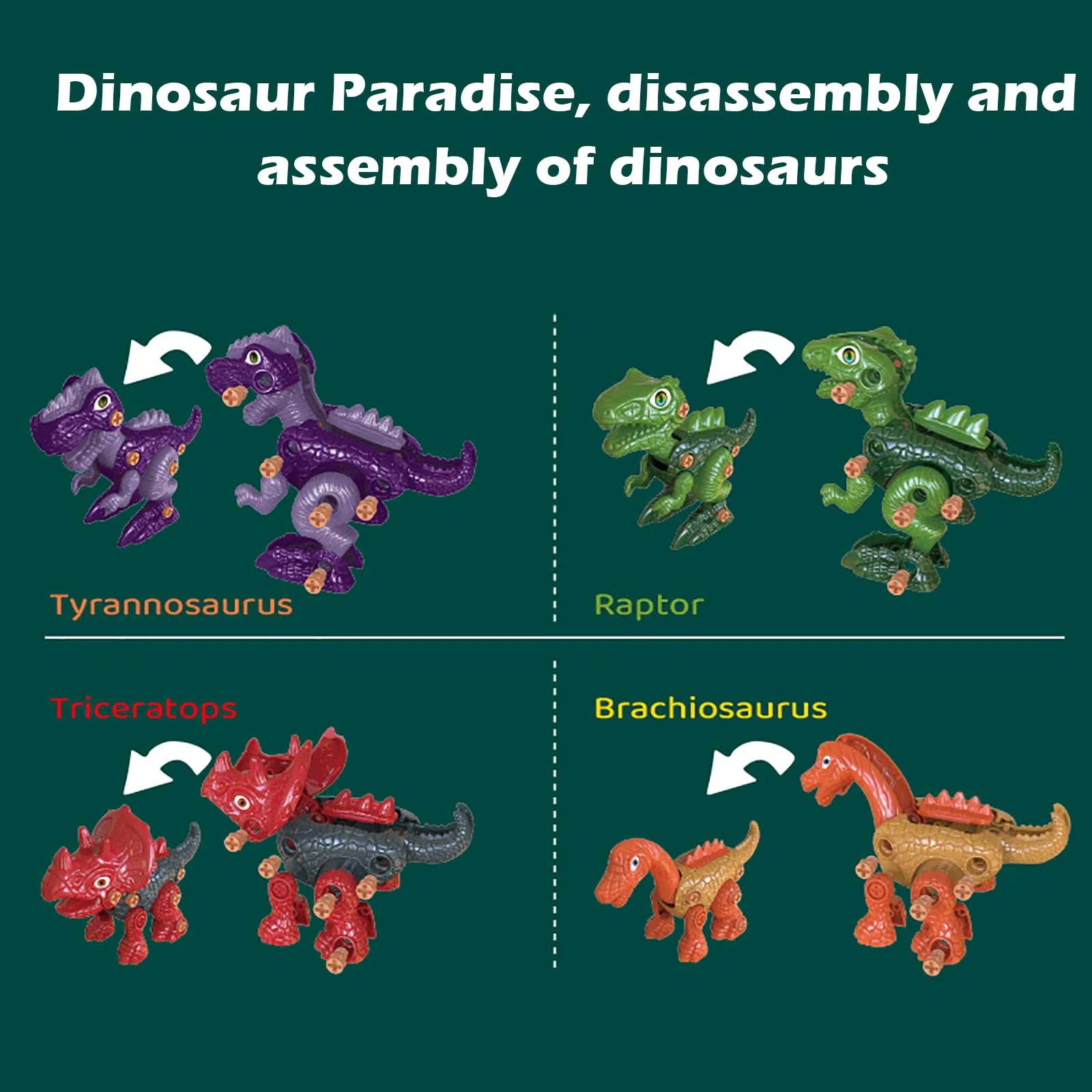 2022 Take Apart Dinosaur Toys Stem Construction Screwing Building Blocks Set Kids Drill Puzzle Game Kits Educational Toys