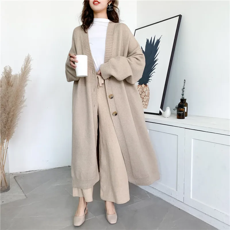 [ZAYAU]Autumn and Winter Korean Knitted Button Cardigan Retro Fashion Simple New Heavy Loose Large Size women's Sweater Coat