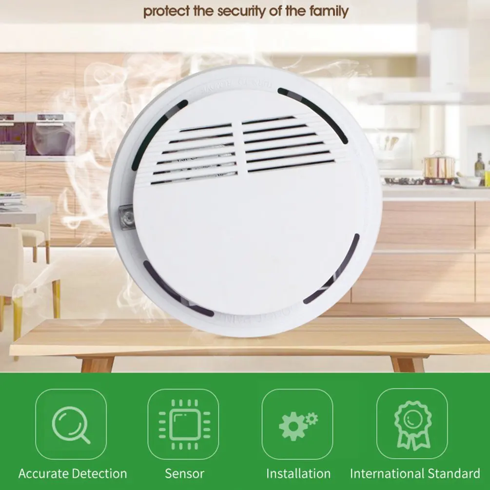 ACJ168 Wireless Independent Smoke Alarm Home Security System Motion Detector Control Smoke Sensor Fire Sound And Light Alarm