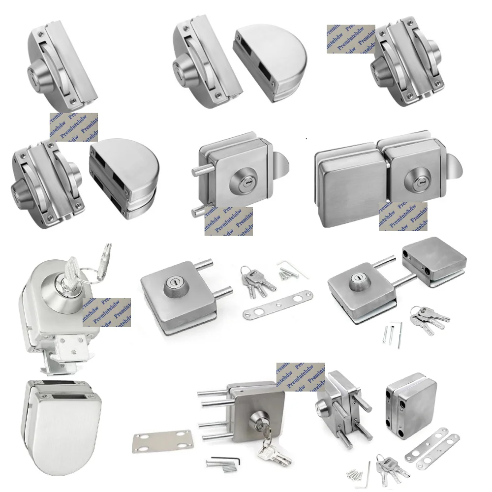 1Piece Square Half Moon Stainless Steel Frameless Glass Door Lock Hook Barrel Latch Boring Free Thumb Turn