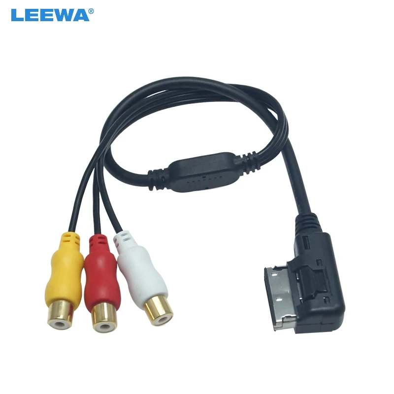 

LEEWA 12X Car Media Music 3-RCA Female To MDI/AMI Interface AUX Cable For Audi A6L/Q5/Q7/A8/A5 Volkswagen Skoda Wire Aux Adapter