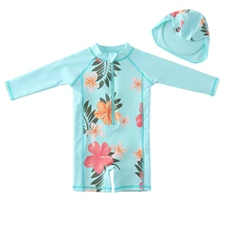 Wishere – maillot de bain une pièce avec chapeau, pour bébé fille, tenue d'extérieur, bonnet de Protection solaire, vêtements de plage pour enfants